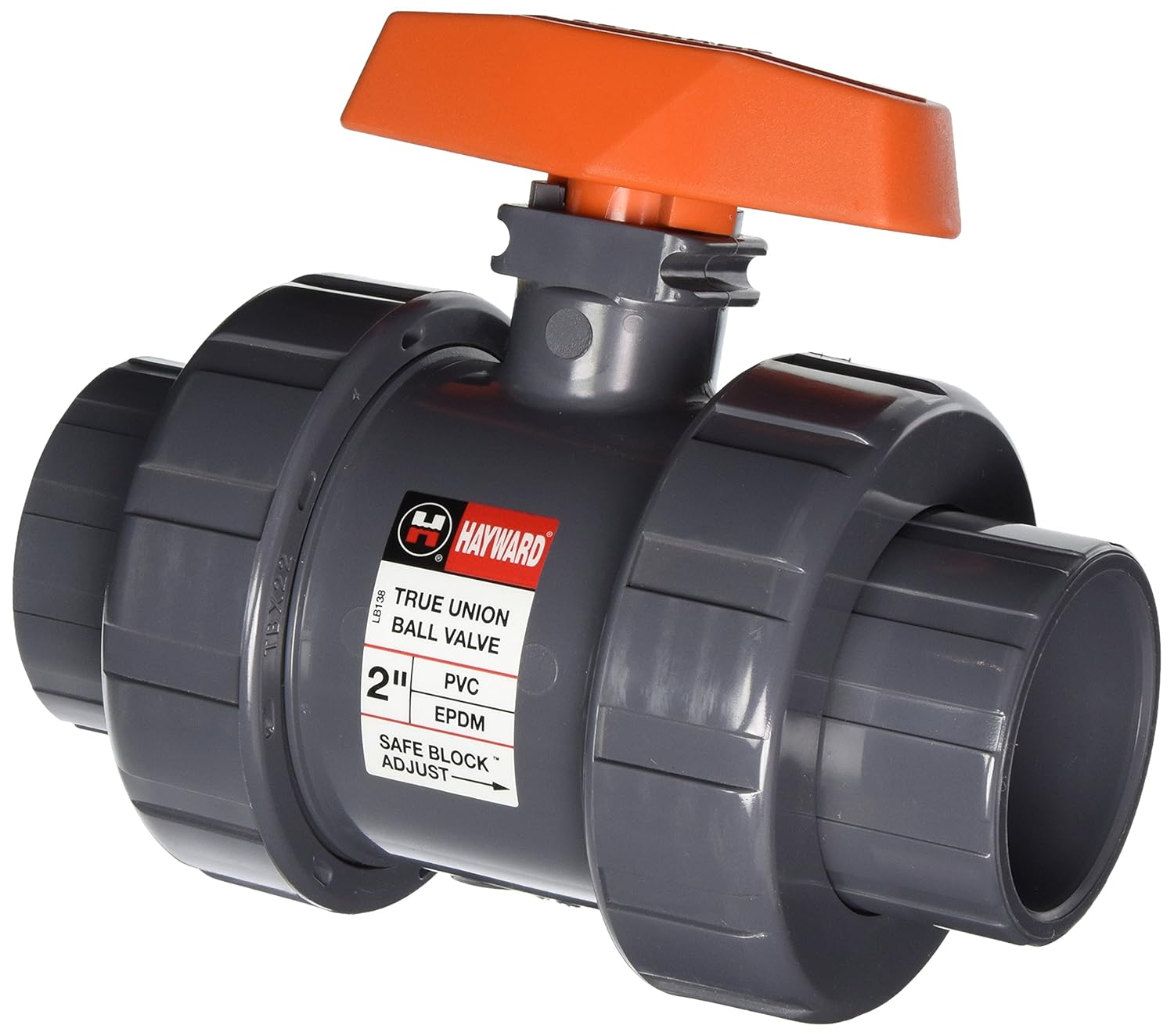 Hayward PVC Ball Valve, Two Piece, True Union, EPDM Seal, 2" Socket