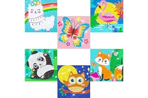 QEUOYSS 6 Pieces 5D Diamond Painting Kits for Kids Beginners Easy Diamond Painting Kits Arts and Crafts for Kids Ages 8-12 Diamond Art Craft Set for Home Wall Decor (6 Pack A)