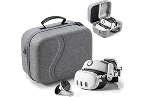 DEVASO Carrying Case for Meta Quest 3, Large Hard Travel Case Compatible with BOBOVR S3 Pro/KIWI Battery Head Strap and Other Accessories, Hard Shell Travel Storage Bag for Oculus Quest 3