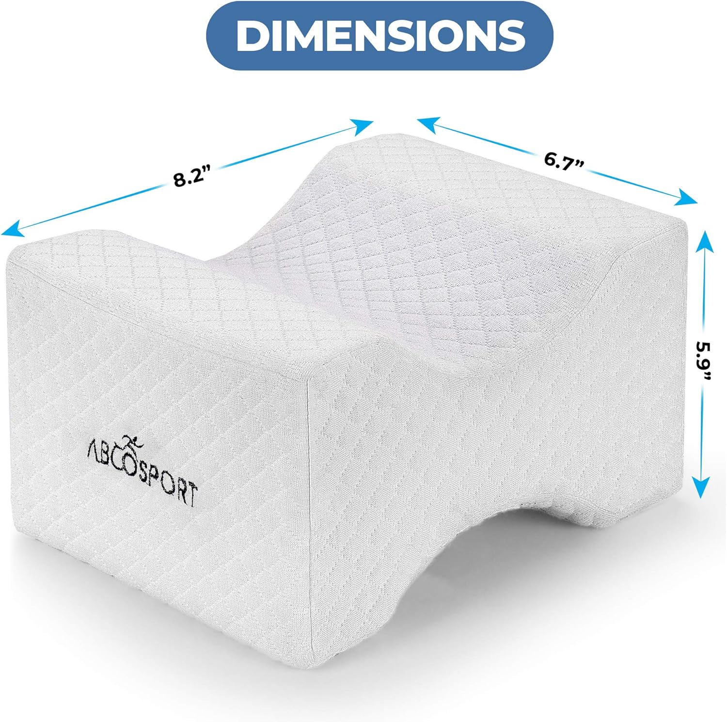 Abco Tech Memory Foam Knee Pillow with Cooling Gel – Leg Pillow Wedge for Side Sleepers, Pregnancy, Spine Alignment and Pain Relief – Breathable, Hypoallergenic and Comfortable – with Washable Cover: Furniture & Decor