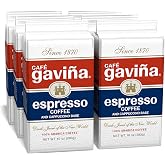 Cafe Gavina Espresso Fine Ground Coffee, Dark Roast, 10 OZ, Pack of 6 | Ideal for Espresso Machine, Moka Pot and Drip Brewing, Easy-to-Brew Fine Ground Coffee, 100% Arabica, Bold Espresso Flavor