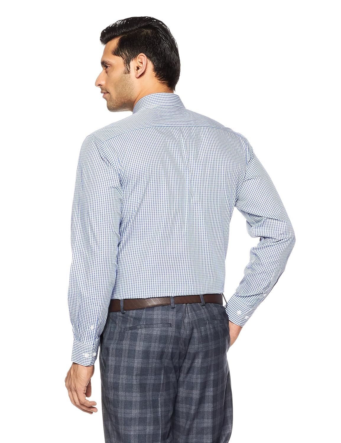 symbol amazon brand men's checkered regular fit cotton formal shirt