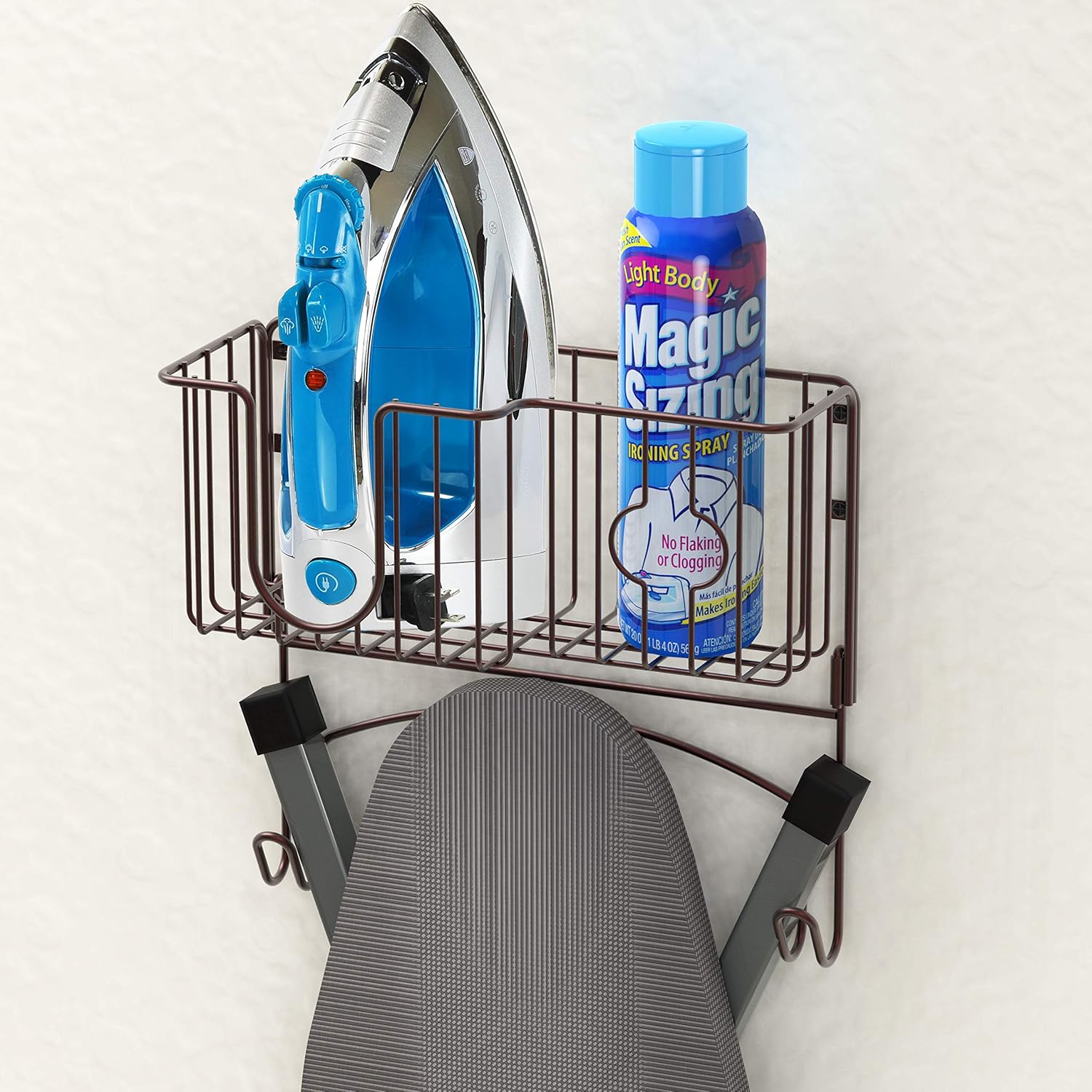 Simple Houseware Over-The-Door/Wall-Mount Ironing Board Holder, Chrome: Home & Kitchen