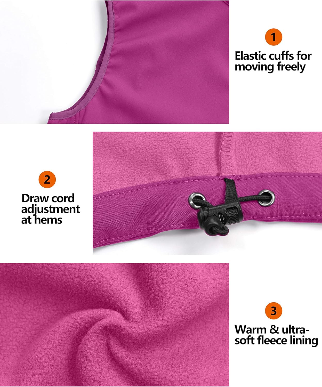 Little Donkey Andy Women's Lightweight Fleece Lined Softshell Vest Windproof Sleeveless Jacket for Hiking Travel Golf: Clothing