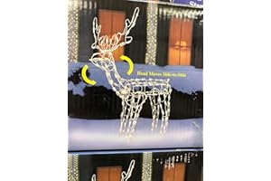 Brite Star 48 Inch Tall Reindeer Buck Christmas Outdoor Decorations - LED Light Christmas Decoration for Yard and Patio, Indoor and Outdoor Christmas Décor