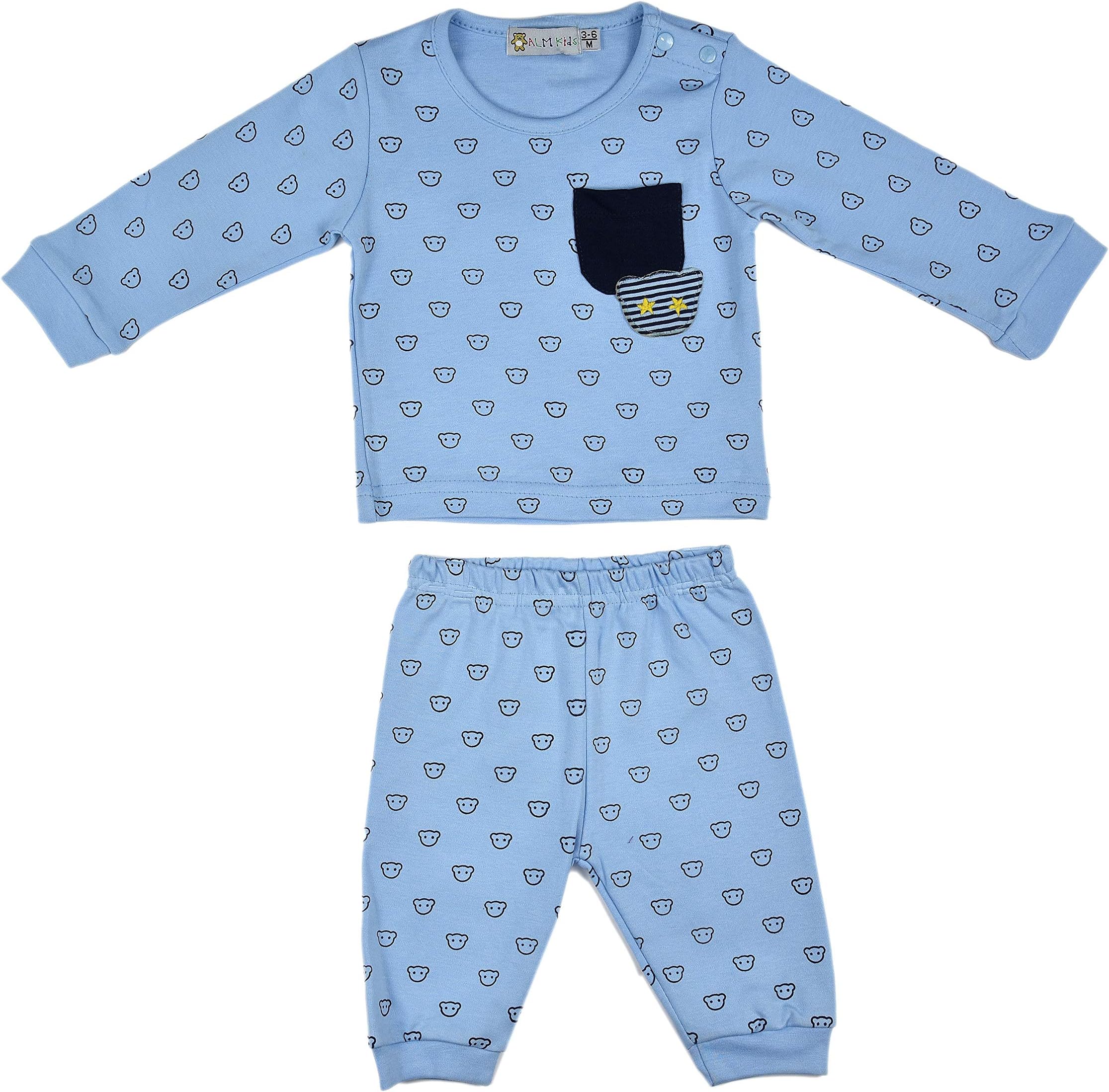 Baby's Rompers (2 Piece, Blue/Yellow, 6-9 Months)