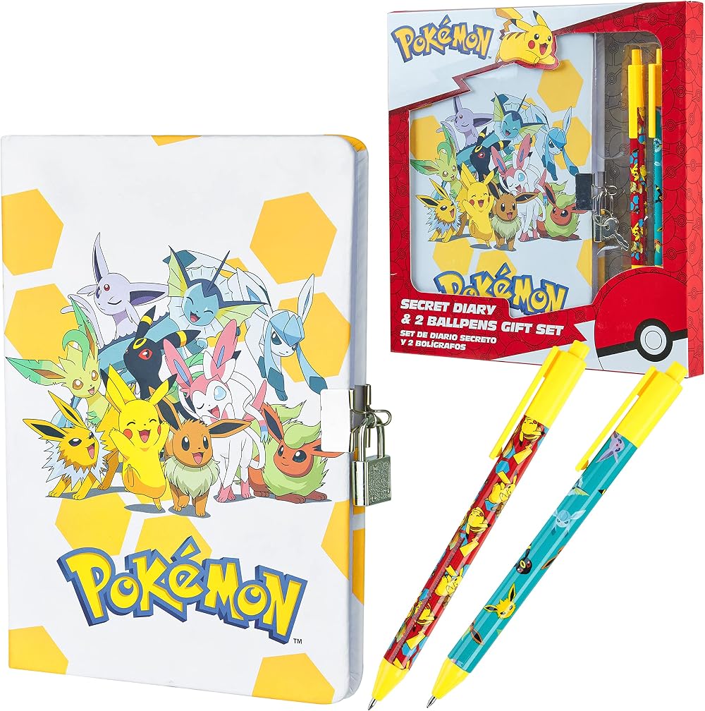 Pokémon Notebook and Pen Set Official Anime Stationery Pikachu Charizard Gift