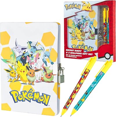 Pokémon Notebook and Pen Set Official Anime Stationery Pikachu Charizard Gift