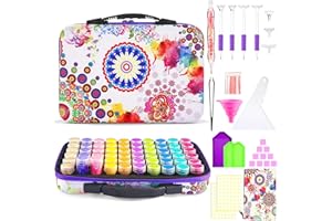 POLRAI Diamond Painting Storage Containers 60 Slot Diamond Painting Accessories, Diamond Art Accessories and Tools for DIY 5D Diamond Art Craft Jewelry Bead Rhinestones Organizer