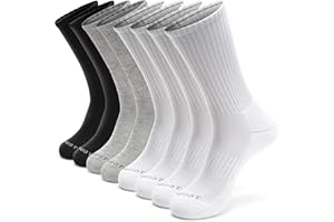 MONFOOT Men's/Women's 4-8 Pairs Athletic Cushion Crew Socks, Multipack