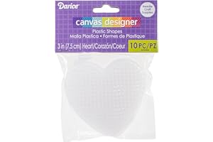 Darice 10-Piece Heart Plastic Canvas Shape, 3-Inch, Clear