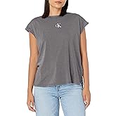 Calvin Klein Women's Minimal Logo Short Sleeve Tee Cut Shirt