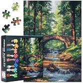 TUMOVO Jigsaw Puzzles 1000 Pieces for Adult Stone Bridge Forest Landscape | For Nature Lovers and Quiet Evenings, Premium Puzzle with Lettered Backs, and Frame-worthy Scenery, 27.5x19.7 Inches