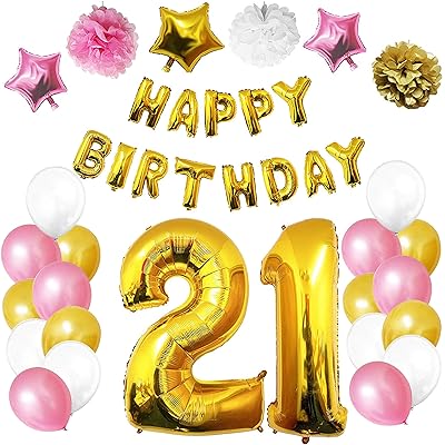 Belle Vous Anniversaire Ballons Decorations Anniversaire Banniere Age 21 Amazon Fr Cuisine Maison Elegant Prostechsupport Com