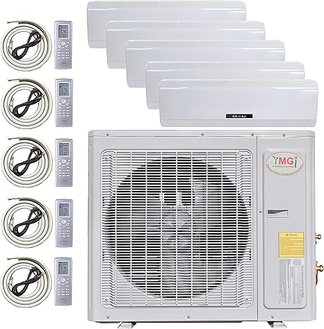 Amazon Com Ymgi Multi Zone Mini Split Ductless Air Conditioner Five Zone 9000 9000 12000 12000 24000 5 Zone Pre Charged Inverter Compressor Includes Five Free 25 Linesets Us Parts Tech Support Home Kitchen