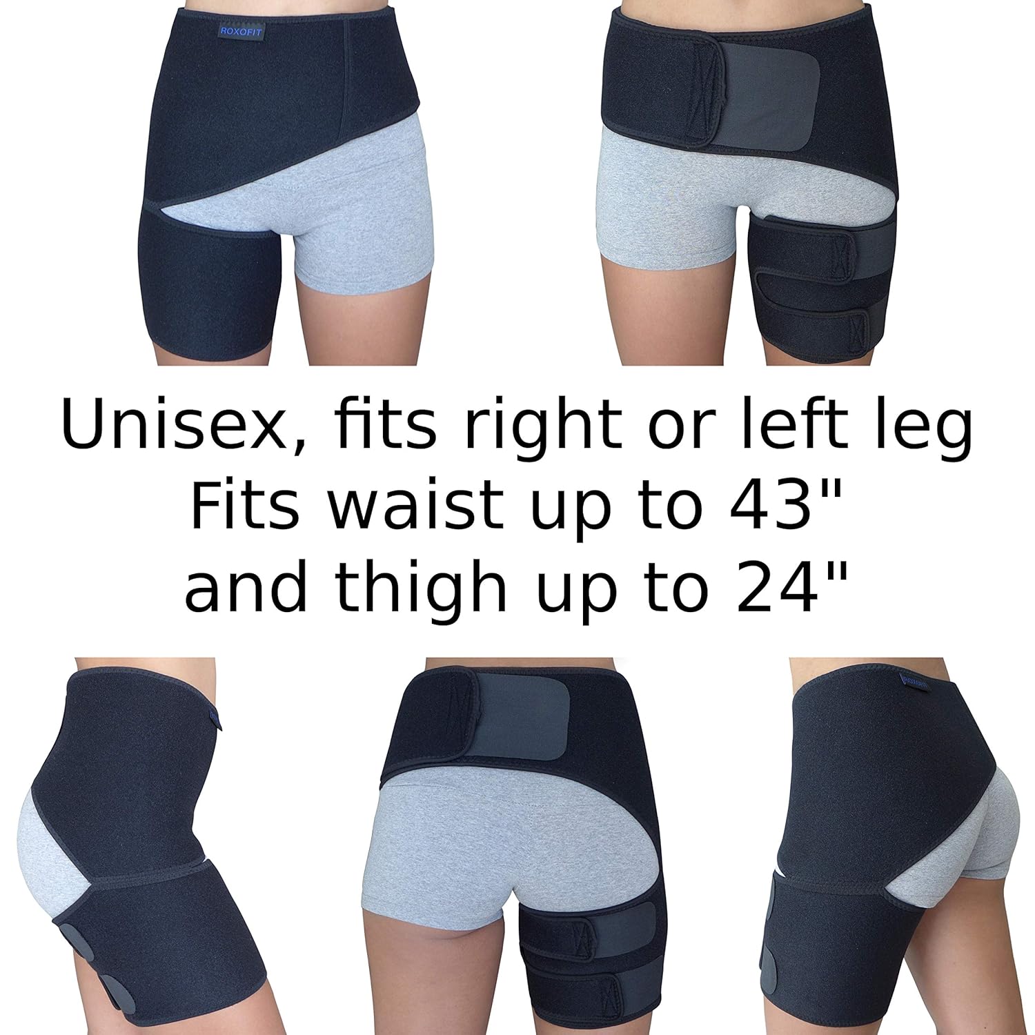 Hip Brace for Sciatica Pain Relief - Groin Thigh Hamstring Compression Sleeve Support Men Women SI Joint Hip Flexor Labral Tear Arthritis Bursitis Belt Sciatic Nerve Wrap Spica Stabilizer Pull Strain (Black): Industrial & Scientific