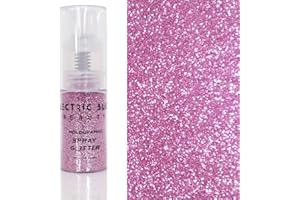 ELECTRIC BLISS BEAUTY Pink Holographic Glitter - 30g Loose Glitter Spray - Face Glitter, Hair Glitter, Eye Glitter and Body Glitter for Women. Rave Glitter, Festival Accessories, Cosmetic Glitter Makeup. Loose Glitter