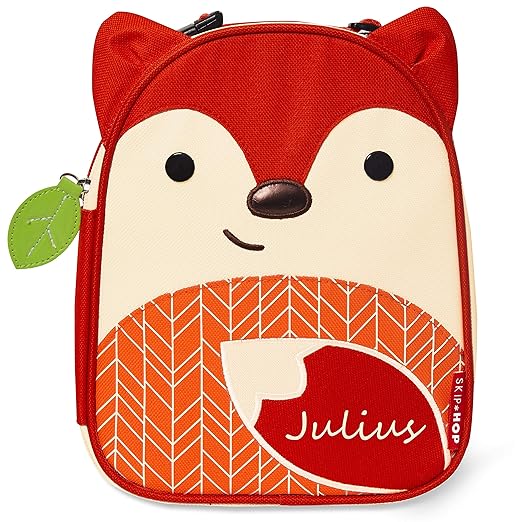 Skip Hop Lunchie Brotzeit-Tasche | Motiv Fuchs in rot & orange | für Jungen & für Mädchen | Kindergartentasche mit Tieren | i