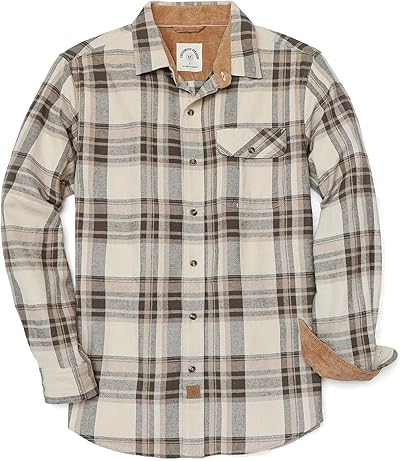 Dubinik® Flanellhemd Herren Kariert Flanellhemden Langarm Casual Button Down Freizeithemd Mit Brusttasche Normal Passform
