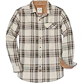 Dubinik® 6 oz Flannel Shirt for Men Long Sleeve Casual Button Down Brushed 100% Cotton Shirt