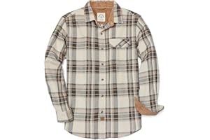 Dubinik® Mens Flannel Shirts Long Sleeve Flannel Shirt for Men Casual Button Down Brushed 100% Cotton Shirt