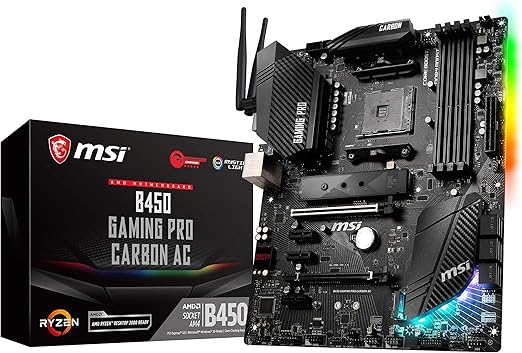 Amazon Com Msi Performance Gaming Amd Ryzen 1st And 2nd Gen Am4 M 2 Usb 3 Ddr4 Hdmi Display Port Wifi Crossfire Atx Motherboard B450 Gaming Pro Carbon Ac Computers Accessories