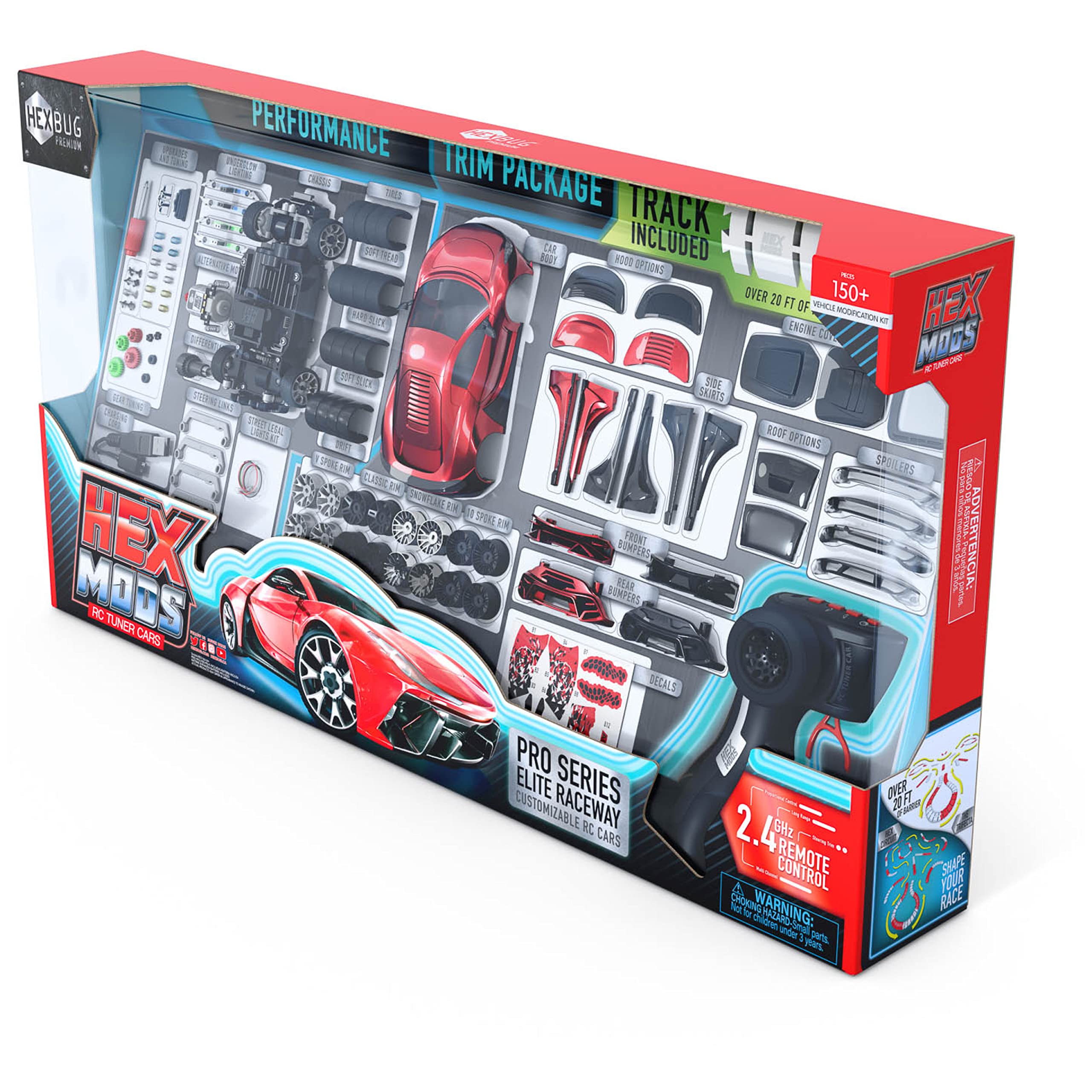 HEXBUG HEXMODS Pro Series Elite Raceway, Rechargeable Remote Control Car, Model Car Kits for Kids & Adults, STEM Toys for Kids Ages 14 & Up