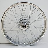 Ultima Complete Chrome 40 Spoke Front Wheel 21" x 2.15" 2000 &amp; later models w/Sealed Bearing, 36-732