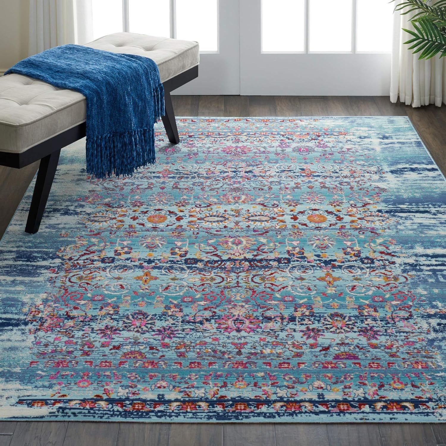 Rugs Direct Rug, Polypropylene, Blue, 5'3''X7'10''', 160 x 239 cm (Rectangular)