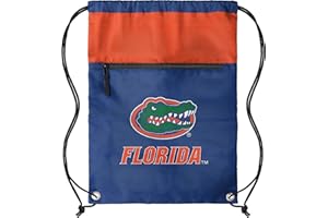 FOCO NCAA Officially Licensed Unisex Team Color Collage Primary Logo Wordmark Drawstring Backpack With Zippered Pocket - Florida Gators