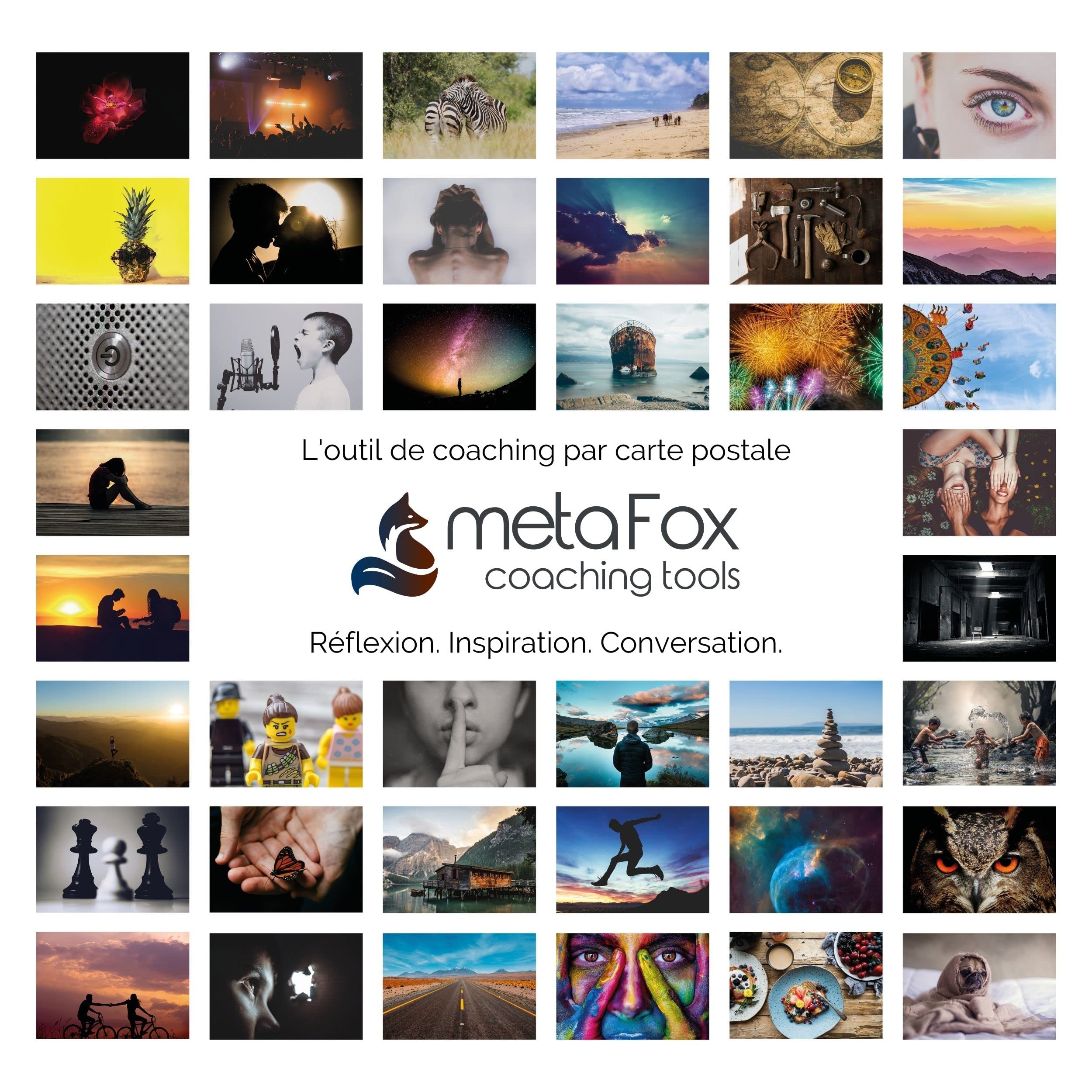 metaFox World of Emotions Postcards Pack - 52 Cards for Coaching and Therapy (French)