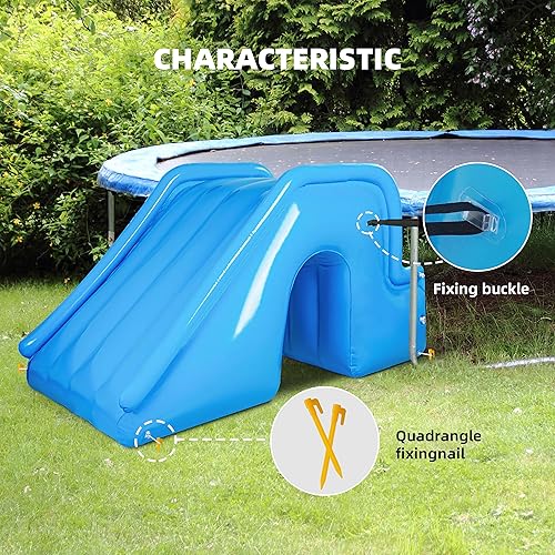 Inflatable Pool Slide & Trampoline Ladder - Universal Backyard Water Slide For Kids Ages 3-12