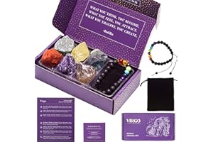 KARMABOX Virgo Gifts for Women - Virgo Crystal Healing Stone Gift Set - 12 Zodiac Signs - Zodiac Gifts - Astrology Gifts for Women - Horoscope Gifts - Birthday Gifts for Women
