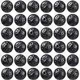 100Pcs Natural Stone Beads 8mm Lava Beads Round Gemstone Loose Beads with Elastic Bracelet String for Bracelets Necklace Jewelry Making