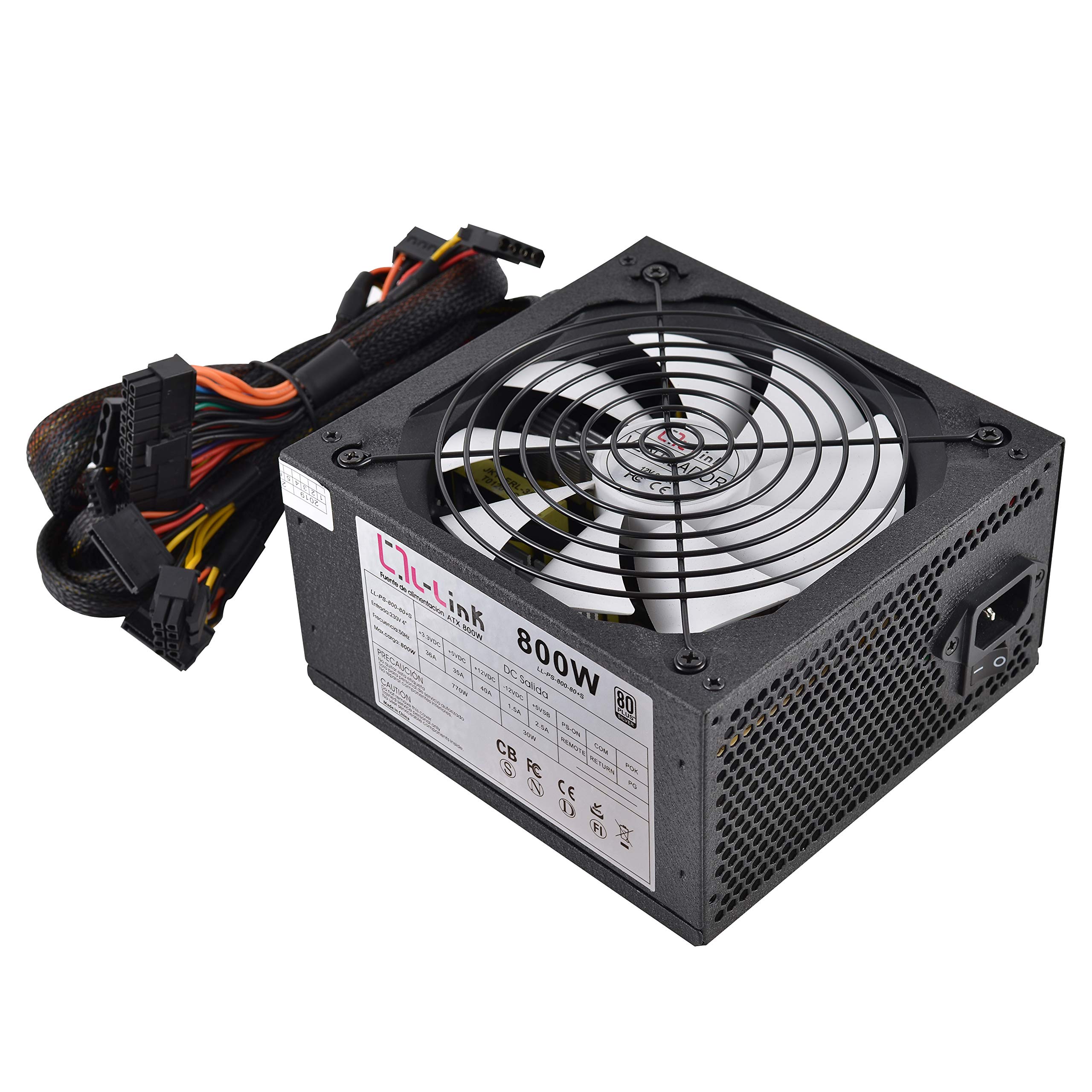 L-link ATX Power Supply 800W 80 Plus Silver LL-PS-800-80+S