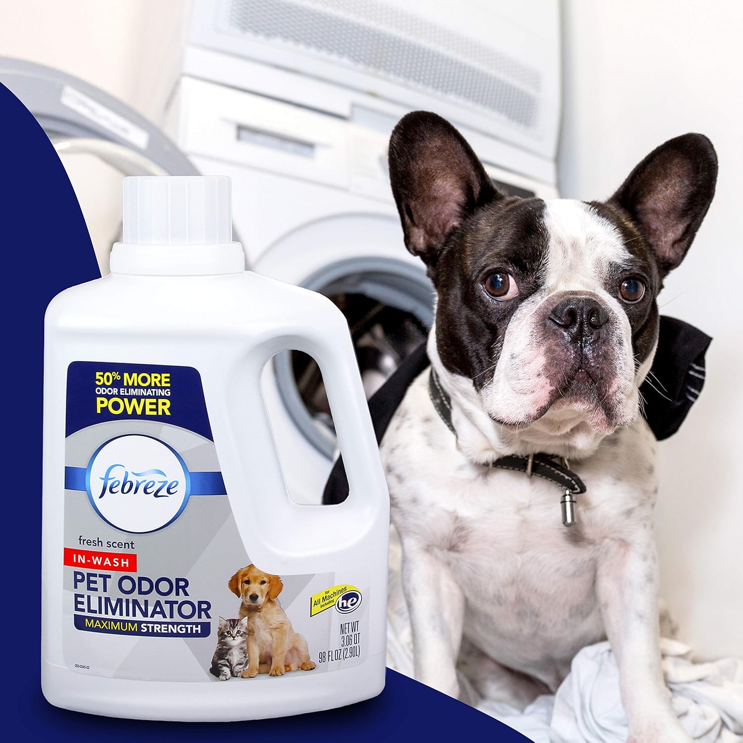 Febreze Laundry Pet Odor Eliminator, In Wash Clothes Scent Booster, Deodorizer, Detergent Additive, Fabric Refresher, Fresh Scent, 98 Fl Oz, Packaging May Vary: Health & Personal Care