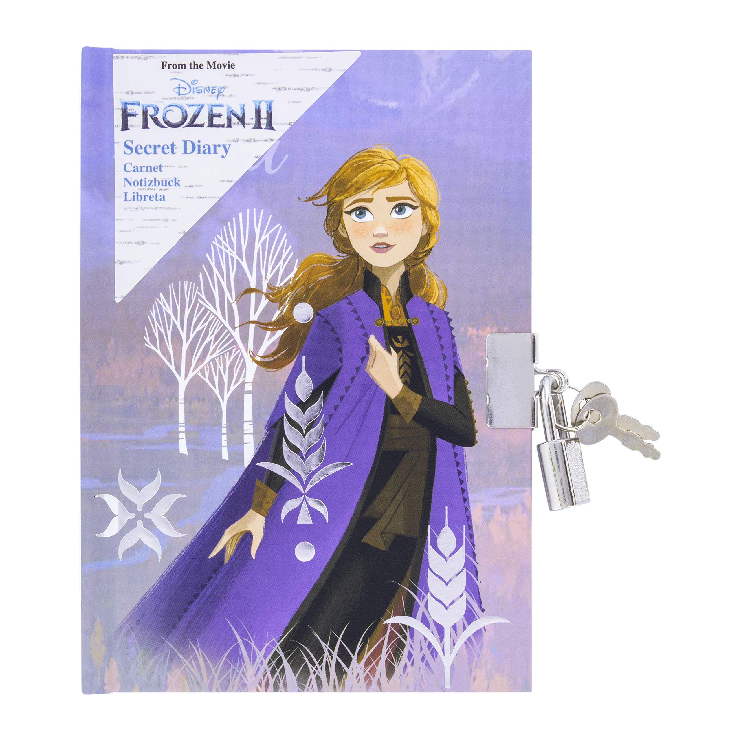 Disney Frozen 2 Anna Diary, Lockable Hardback A6 Journal with 200 Pages