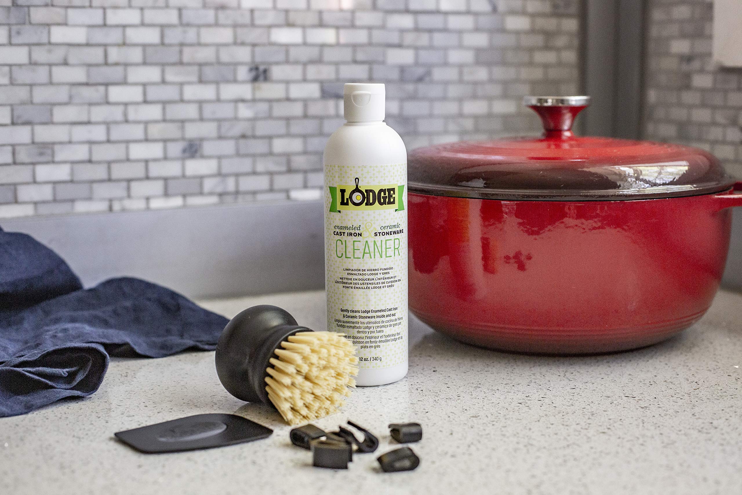 Lodge Enameled Cast Iron & Ceramic Stoneware Care Kit (Acrylic Box)