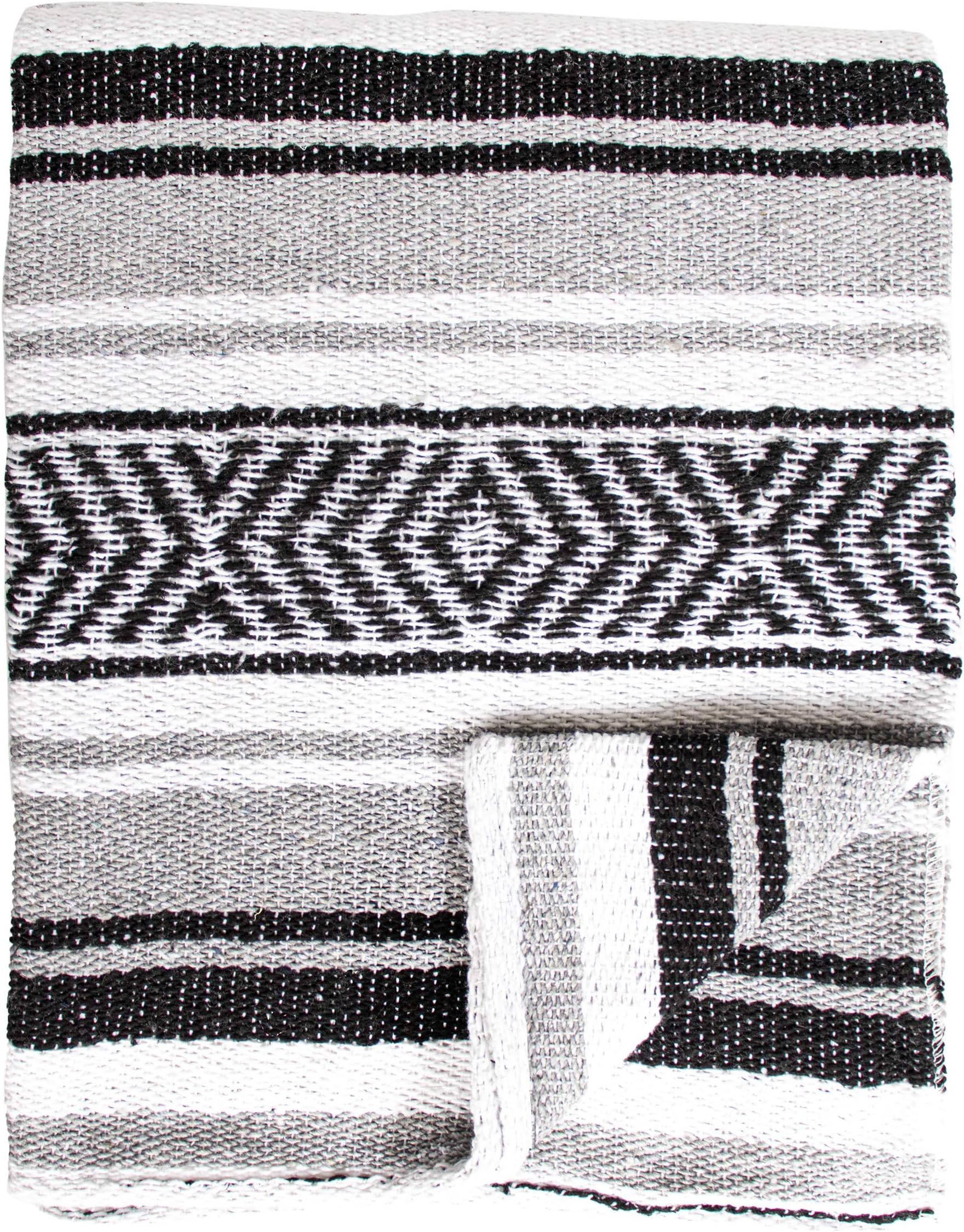 threads west Genuine Mexican Handwoven Blanket Premium Large Heavyweight Falsa Blanket, Serape & Yoga Blanket | Beach…