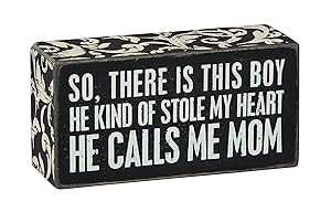 Primitives by Kathy Floral Trimmed Box Sign, 5 x 2.5-Inches, Calls Me Mom