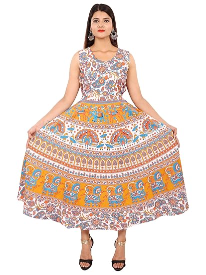 Women's A-Line Maxi Dress (JSL156_Blue_Free Size)