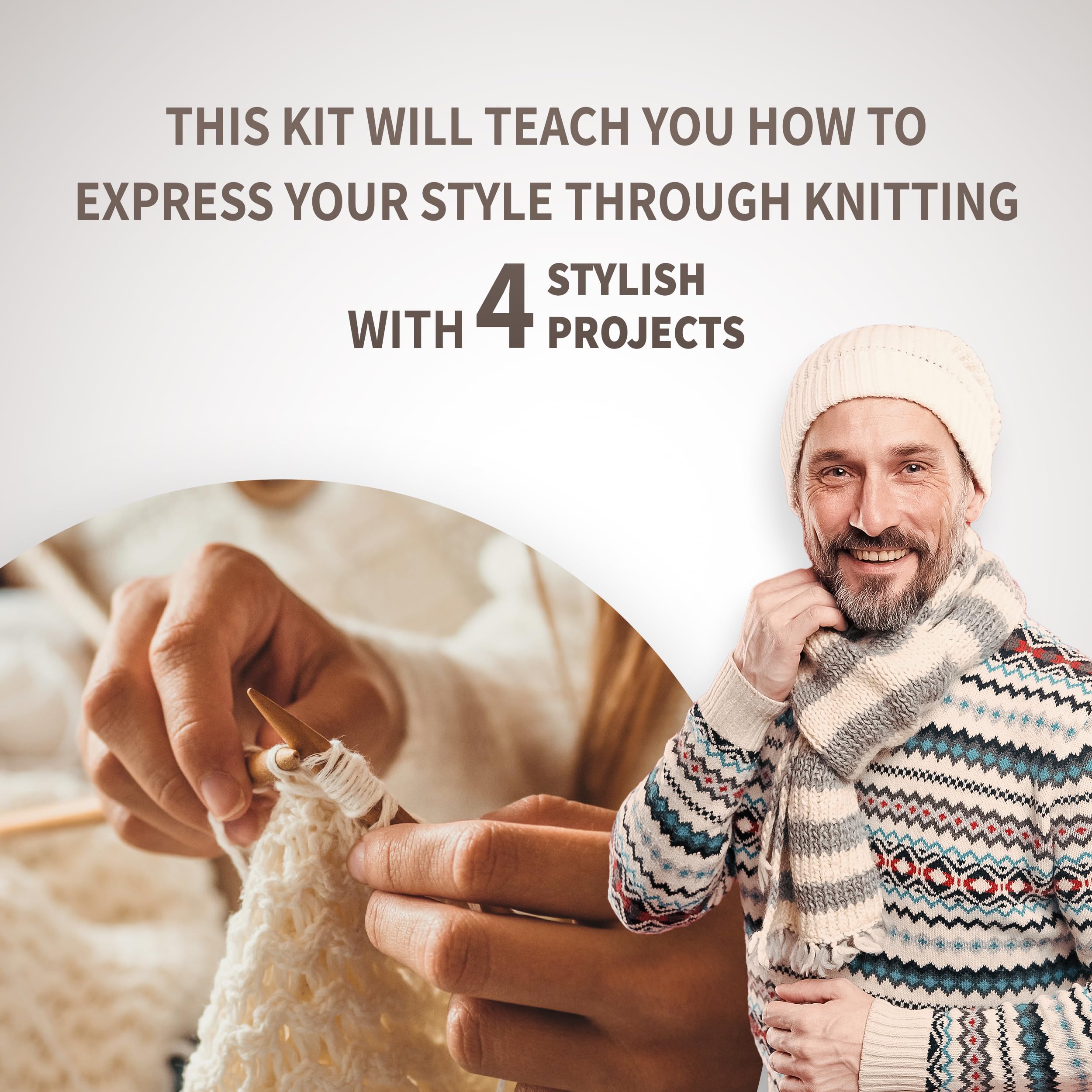SpiceBox Introduction to Knitting Kit - Discover The Joy of Creating Cozy, Handmade Items