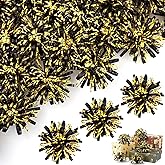 Yunlly 40 Pcs 4'' Christmas Bows Gift Wrapping Self-Adhesive Metallic Assorted Size Christmas Present Bows with Ribbon for Gift Basket, Holiday, Birthday, Anniversary(Black, Gold)