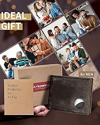 Mens Wallet With AirTag Holder, Bifold Leather RFID