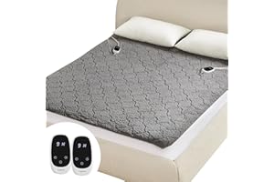 Caperia Heated Mattress Pad Queen, Electric Mattress Pad with 9 Heat Settings, Memory Function, Fast Heating, 1-12 Hours Auto Off, Deep Pocket, Machine Washable, 60"x 80", Black