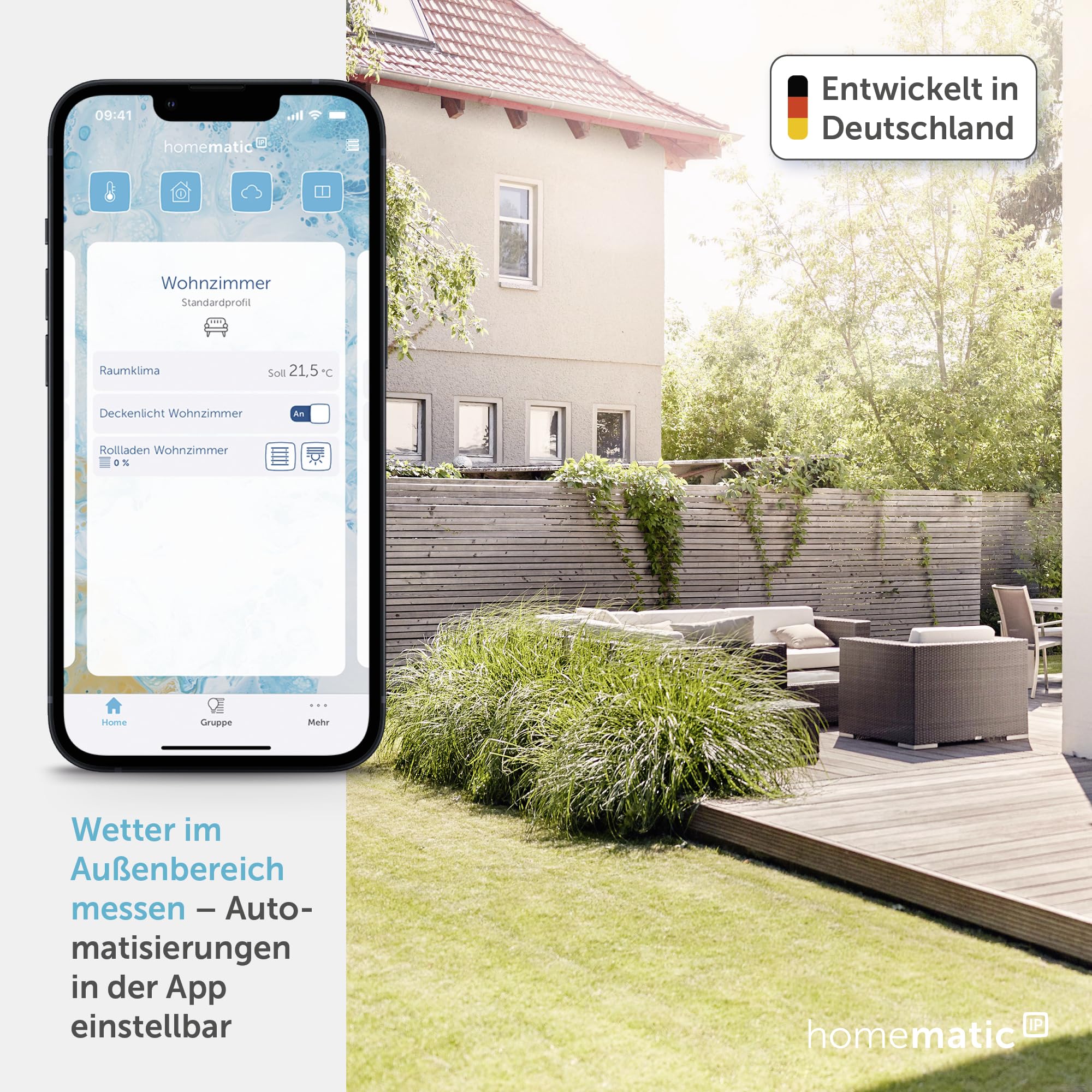 Homematic IP Smart Home Wettersensor – Basic, Zubehör für Smart Home mit App-Funktion, Wetterstation Funk steuert Verschiedene Funktionen, 152056A0 2