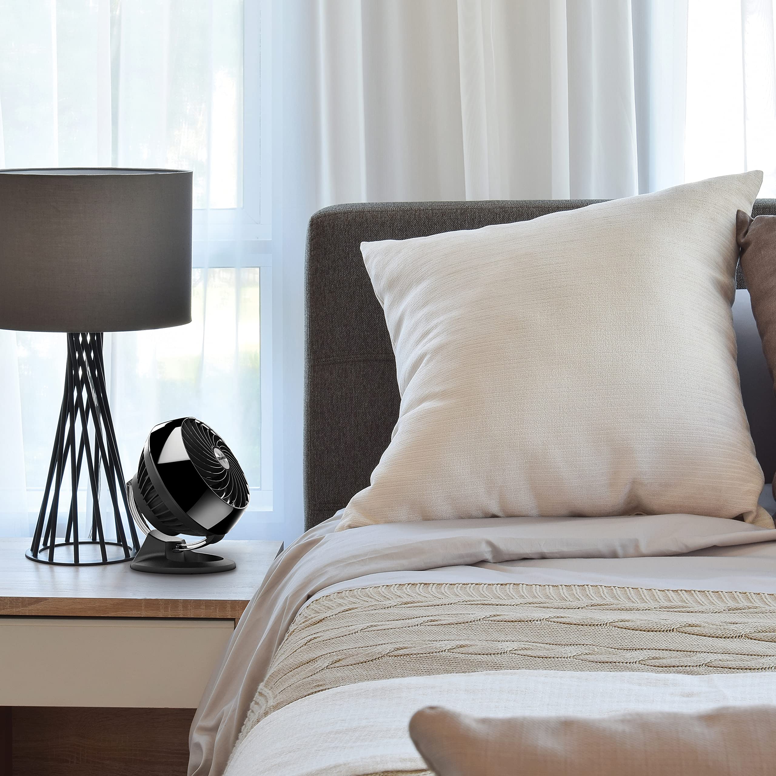 Vornado 160 Personal Air Circulator, Small Fan for Dorm, Desk, and Bedside, Powerful Personal Cooling, 2 Speed Settings, Vortex Air Circulation, Chrome Glide Bar, Multi-Directional Airflow, Black