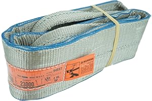 CHENANGO SUPPLY DD Sling (USA Made). 4" x 6', Flo Guard 2 Ply, Polyester Lifting Slings, Eye & Eye, Heavy Duty, 11500 lbs Vertical, 9200 Choker, 23000 Basket Load Capacity (4" x 6')