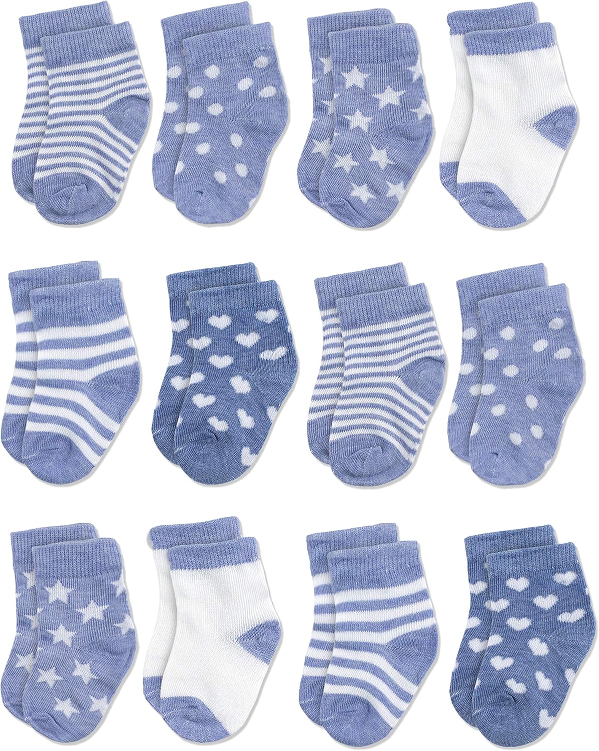12Pack Newborn Infant Toddler Socks For Baby Boy Girl Cotton Stretch