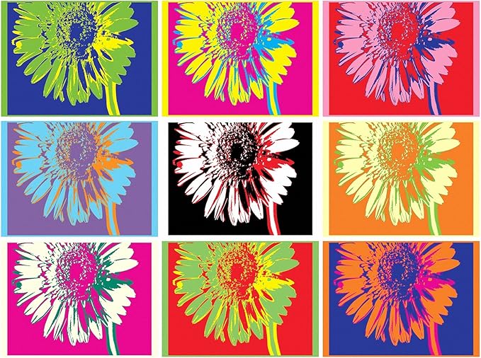 Amazon Com Print Gerbera Daisy Flower Abstract Pop Art Andy Warhol 42 X 30 Huge Canvas Art Poster 106cm X 76cm Furniture Decor